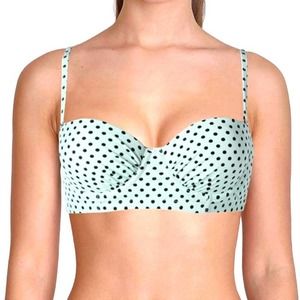 Betsey Johnson Duo Dot Molded Underwire Bra Bikini Top Size Large